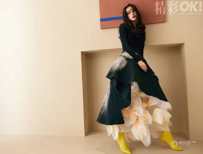 Angelababy清新动人民族风穿搭登精彩Ok杂志写真图片