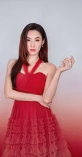 张柏芝优雅流苏红裙着身气质写真图片