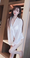 衬衫女孩魅力，透视装衬衫内衣长发美腿美女南初妹妹手机壁纸图片