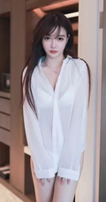 衬衫女孩魅力，透视装衬衫内衣长发美腿美女南初妹妹手机壁纸图片