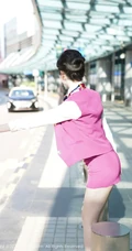机场偶遇气质女生空姐制服装袜装女生糯美子MINIbabe气质写真套图