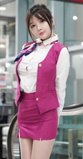 机场偶遇气质女生空姐制服装袜装女生糯美子MINIbabe气质写真套图