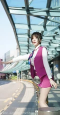 机场偶遇气质女生空姐制服装袜装女生糯美子MINIbabe气质写真套图