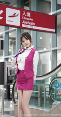 机场偶遇气质女生空姐制服装袜装女生糯美子MINIbabe气质写真套图