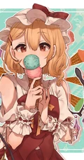 甜美的味道，手拿冰淇淋的二次元动漫少女高清插画图片