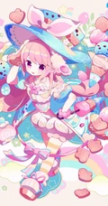 甜美的味道，手拿冰淇淋的二次元动漫少女高清插画图片