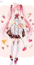 甜美的味道，手拿冰淇淋的二次元动漫少女高清插画图片