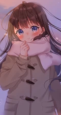 给这寒冷的冬添点温暖，围围巾的二次元动漫少女少女高清插画图集