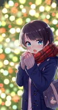 给这寒冷的冬添点温暖，围围巾的二次元动漫少女少女高清插画图集
