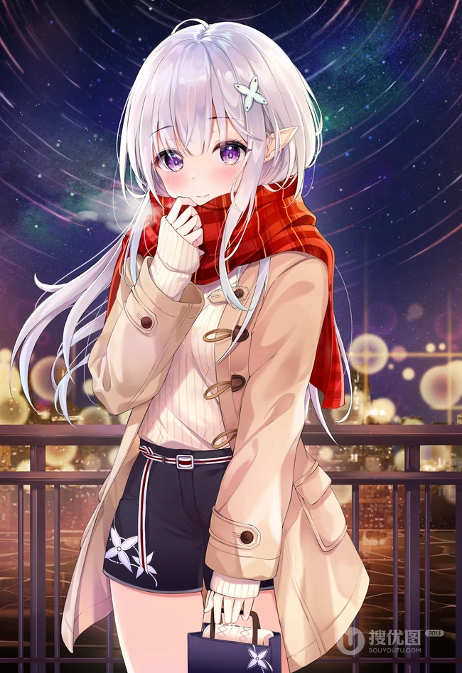 给这寒冷的冬添点温暖，围围巾的二次元动漫少女少女高清插画图集