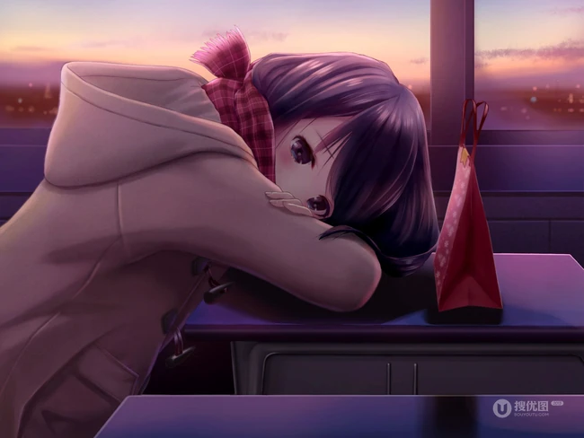 给这寒冷的冬添点温暖，围围巾的二次元动漫少女少女高清插画图集