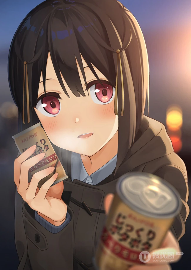 给这寒冷的冬添点温暖，围围巾的二次元动漫少女少女高清插画图集