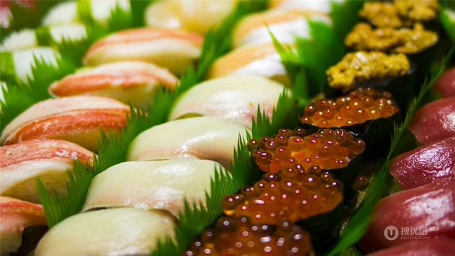 精致美味的日本美食鱼子酱寿司高清美图 第3张