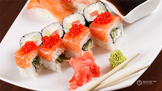 精致美味的日本美食鱼子酱寿司高清美图 第10张