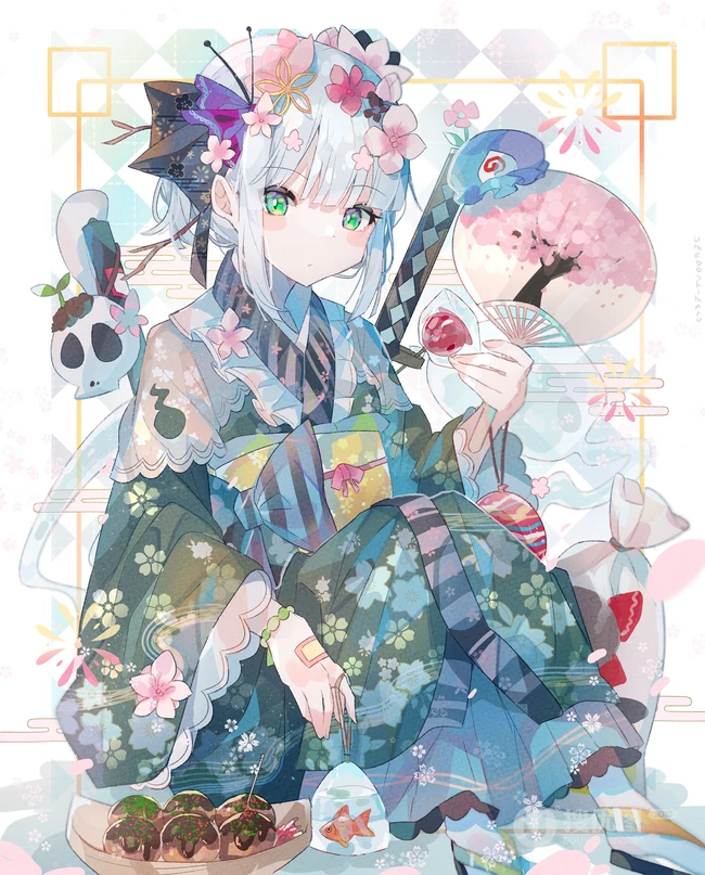 花衣裳，和服装，洛丽塔装扮二次元动漫少女高清图片