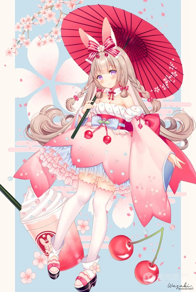 花衣裳，和服装，洛丽塔装扮二次元动漫少女高清图片