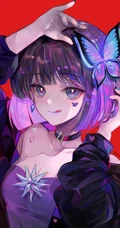 挂耳染染发发型的精美二次元动漫少女插画图片集