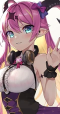 挂耳染染发发型的精美二次元动漫少女插画图片集
