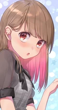 挂耳染染发发型的精美二次元动漫少女插画图片集