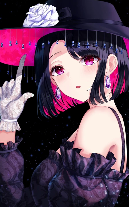 挂耳染染发发型的精美二次元动漫少女插画图片集