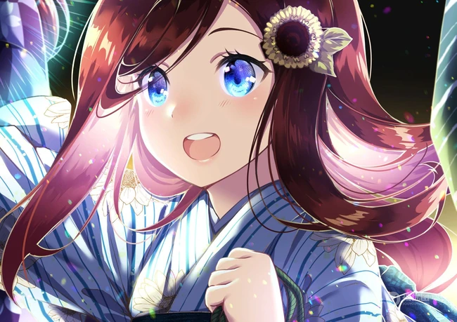 挂耳染染发发型的精美二次元动漫少女插画图片集