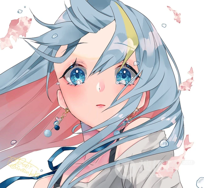 挂耳染染发发型的精美二次元动漫少女插画图片集