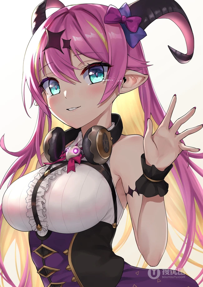挂耳染染发发型的精美二次元动漫少女插画图片集