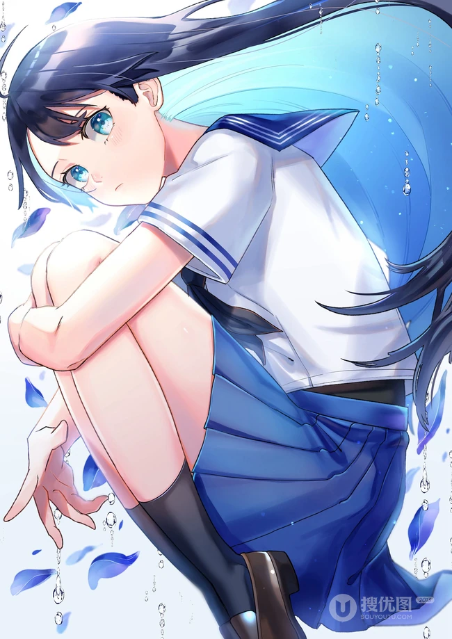 挂耳染染发发型的精美二次元动漫少女插画图片集