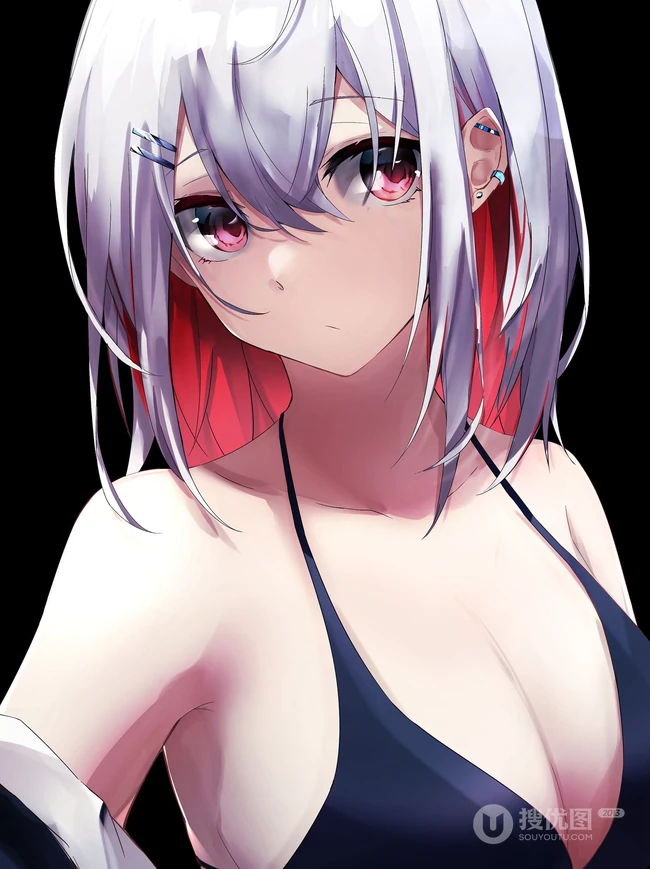 挂耳染染发发型的精美二次元动漫少女插画图片集