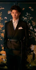 北京籍帅哥刘芮麟金边眼镜搭配黑色礼服帅气高清写真照片