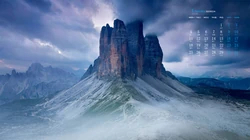 雪景，雪山，森系，湖泊等2021年1月日历壁纸图片