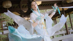 仙气飘飘古装仙侠cos美少女河边凉亭唯美高清写真壁纸图片