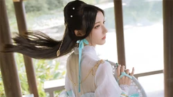 仙气飘飘古装仙侠cos美少女河边凉亭唯美高清写真壁纸图片