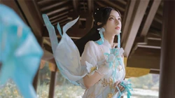 仙气飘飘古装仙侠cos美少女河边凉亭唯美高清写真壁纸图片
