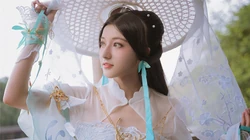 仙气飘飘古装仙侠cos美少女河边凉亭唯美高清写真壁纸图片