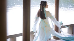 仙气飘飘古装仙侠cos美少女河边凉亭唯美高清写真壁纸图片