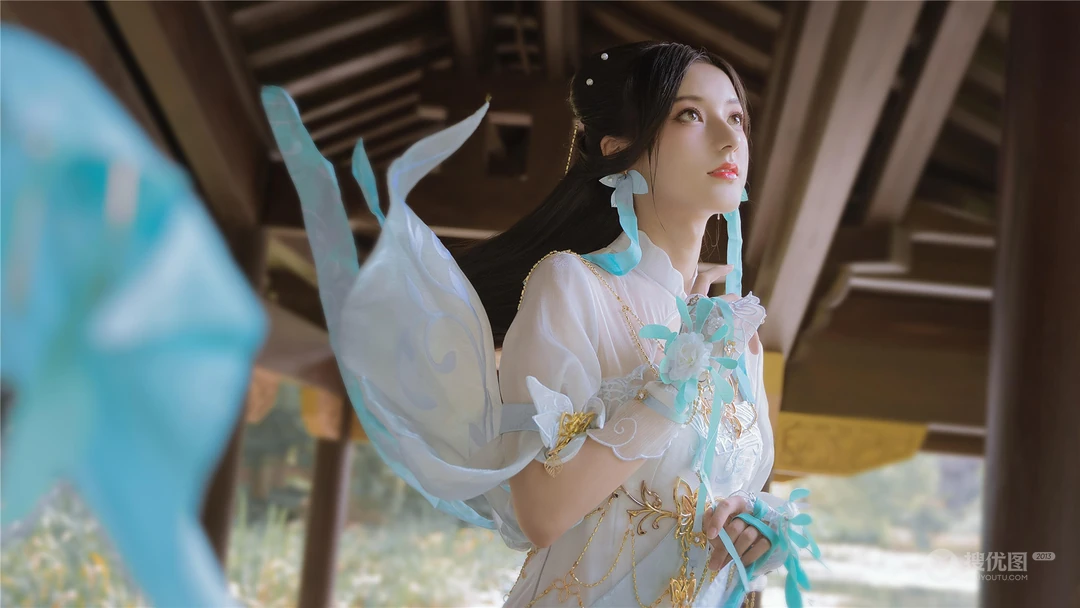 仙气飘飘古装仙侠cos美少女河边凉亭唯美高清写真壁纸图片