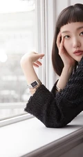 韩国女演员金高银齐刘海长发发型个性写真图片