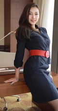 长发气质微胖身材凹凸有致女生郑颖姗气质深袜空乘制服办公室写真图片