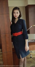 长发气质微胖身材凹凸有致女生郑颖姗气质深袜空乘制服办公室写真图片