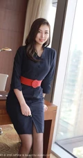 长发气质微胖身材凹凸有致女生郑颖姗气质深袜空乘制服办公室写真图片