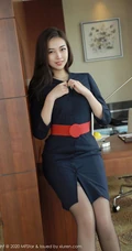 长发气质微胖身材凹凸有致女生郑颖姗气质深袜空乘制服办公室写真图片