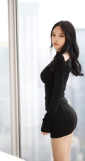 独特轻熟魅力，气质女生唐琪儿黑色连衣裙、家居服系列高清室内写真套图
