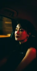赵子琪黑色开衩长裙典雅大气气质港风街拍夜拍写真图片