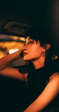 赵子琪黑色开衩长裙典雅大气气质港风街拍夜拍写真图片