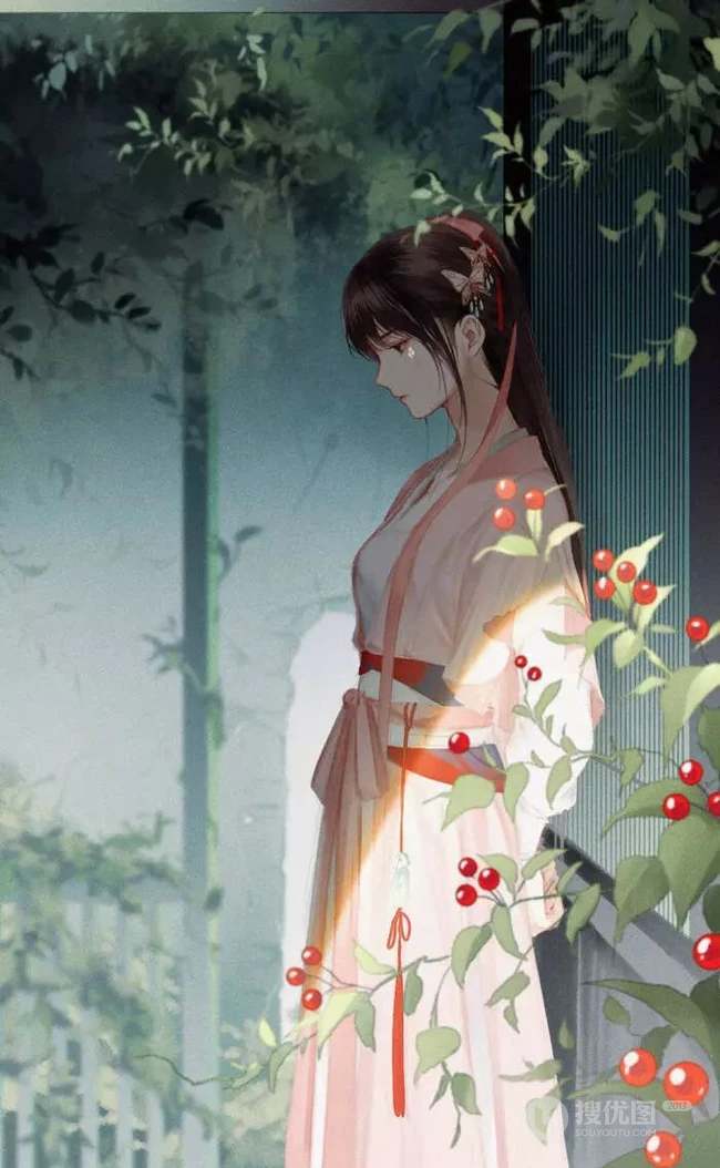 藏在深宫无人知，手绘古装汉服女子唯美图片