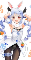 小兔子乖乖，二次元兔耳朵动漫少女可爱蹦跳插画美图