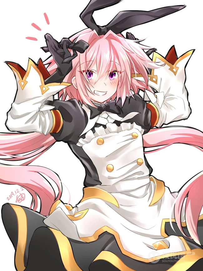 小兔子乖乖，二次元兔耳朵动漫少女可爱蹦跳插画美图
