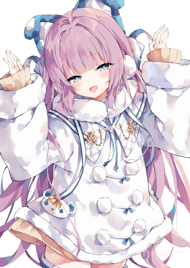 小兔子乖乖，二次元兔耳朵动漫少女可爱蹦跳插画美图