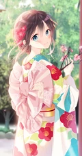 和风少女，振袖(和服)装动漫少女精选超高清插画图片集